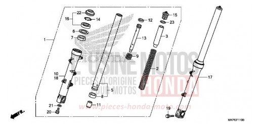 FOURCHETTE AVANT (CB500FK,CB500FAK/L/M) CB500FAM de 2021